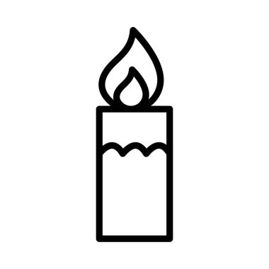 Kolayca değiştirilebilen ya da düzenlenebilen yanan mum izole edilmiş vektör simgesi