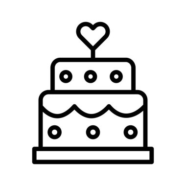 Düğün pastası izole edilmiş vektör simgesi kolayca değiştirilebilir ya da düzenlenebilir