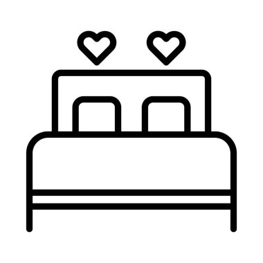  Sevilen yatak odası izole edilmiş vektör simgesi kolayca değiştirilebilir ya da düzenlenebilir