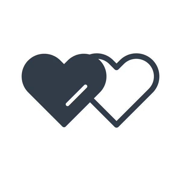 Icono Del Vector Aislado Del Corazón Que Puede Modificar Editar — Vector de stock