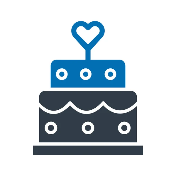 Gâteau Mariage Isolée Icône Vectorielle Qui Peut Être Facilement Modifiée — Image vectorielle