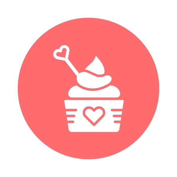 Loving Cupcake Isolated Icône Vectorielle Qui Peut Être Facilement Modifié — Image vectorielle