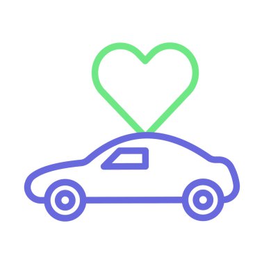 Aşk arabası izole edilmiş vektör simgesi kolayca değiştirilebilir ya da düzenlenebilir