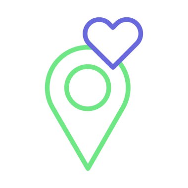 Kolayca değiştirilebilen ya da düzenlenebilen sevilen konum izole edilmiş Vektör simgesi