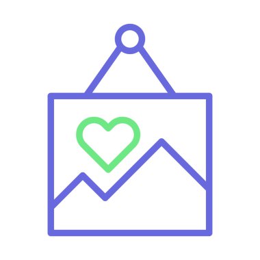 Kolayca değiştirilebilir veya düzenlenebilir kalp manzarası izole edilmiş Vektör simgesi