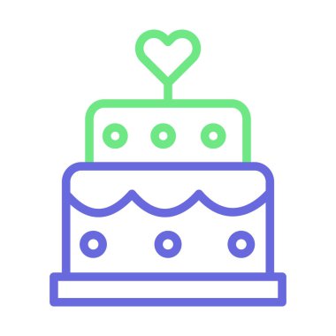 Düğün pastası izole edilmiş vektör simgesi kolayca değiştirilebilir ya da düzenlenebilir