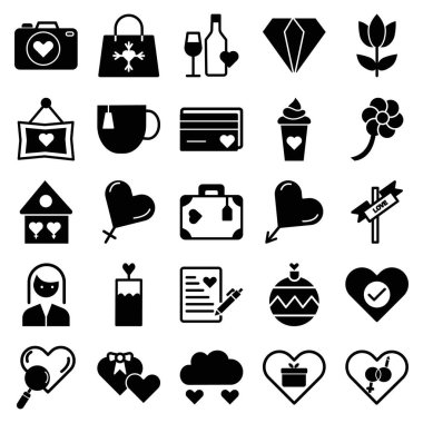 Aşk ve Aşk Paketi İzole edilmiş Vektör simgesi Kolayca değiştirilebilir veya düzenlenebilir