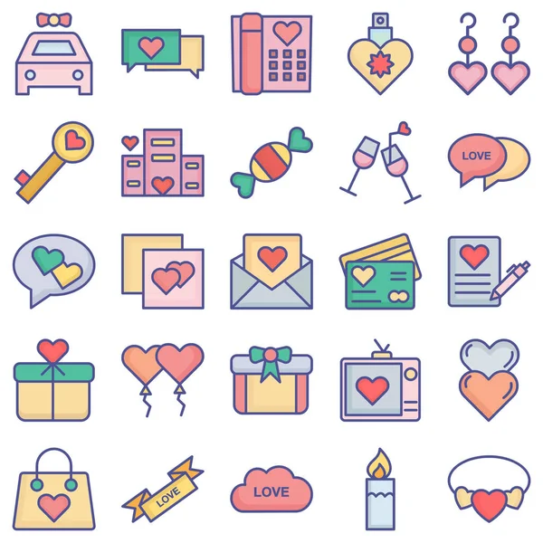 Love Romance Pack Isolated Vector Symbol Das Leicht Geändert Oder — Stockvektor