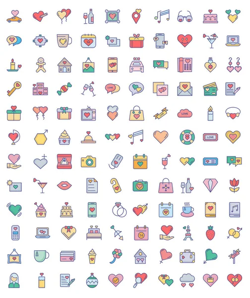 Love Romance Pack Icono Vectorial Aislado Que Puede Modificar Editar — Vector de stock