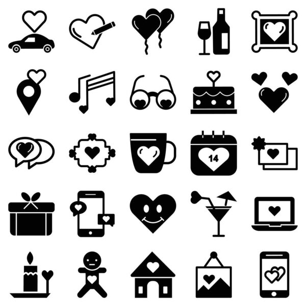 Love and Romance Pack Isolated Vector icon that can be easily modified or edited