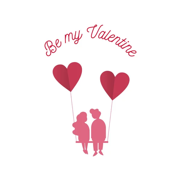 Couple Isolated Vector Design Special Valentine Day — Stock Vector