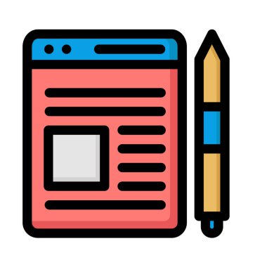 Kolayca düzenleyebilen ya da düzenleyebilen haber yazma izole edilmiş Vektör simgesi