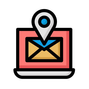 Kolayca düzenleyebilen ve düzenleyebilen coğrafi konum simgesi izole edilmiş Vektör simgesi