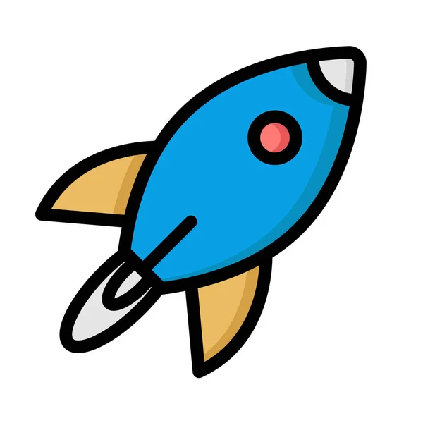 Flying Rocket Isolated Vector Icon Which Can Easily Modify Edit — Stock Vector