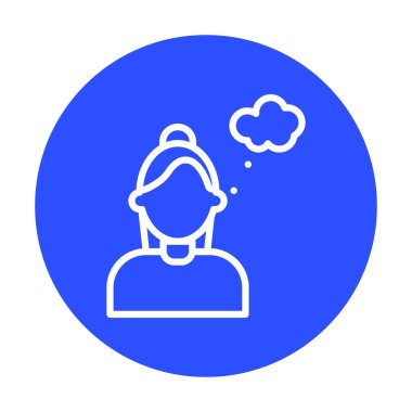 Düşünen kız izole edilmiş vektör simgesi kolayca değiştirebilir ya da düzenleyebilir