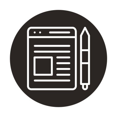 Kolayca düzenleyebilen ya da düzenleyebilen haber yazma izole edilmiş Vektör simgesi