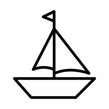 Teknedeki bayrak izole edilmiş vektör simgesi kolayca değiştirilebilir ya da düzenlenebilir