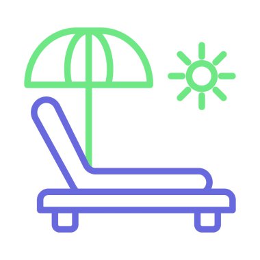 Plaj İzole Vektör simgesi Kolayca değiştirilebilir veya düzenlenebilir