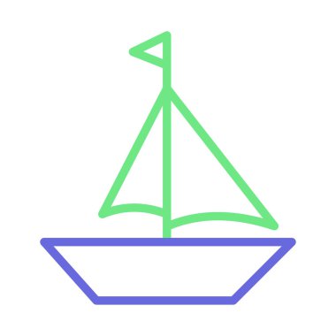 Teknedeki bayrak izole edilmiş vektör simgesi kolayca değiştirilebilir ya da düzenlenebilir