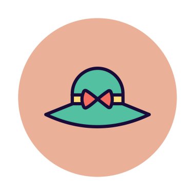 Kovboy şapkası izole edilmiş Vektör simgesi kolayca değiştirilebilir veya düzenlenebilir