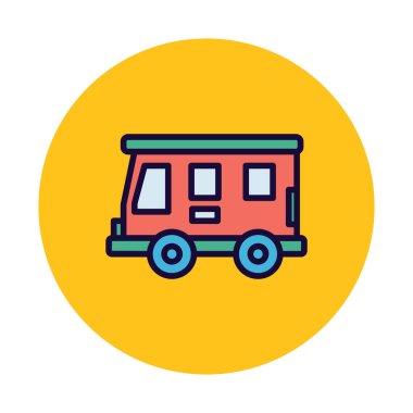 Kolayca değiştirebilen ya da düzenleyebilen otobüs izole edilmiş vektör simgesi