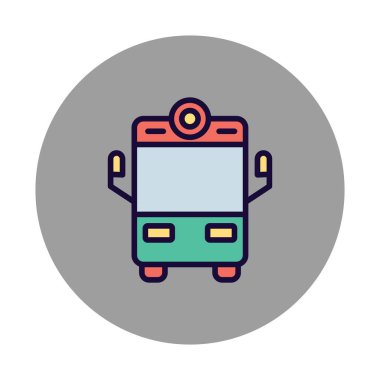 Kolayca değiştirebilen ya da düzenleyebilen otobüs izole edilmiş vektör simgesi