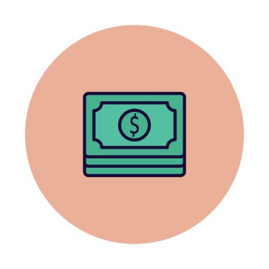 Kolayca düzenleyebilen ve düzenleyebilen banknot izole edilmiş Vektör simgesi