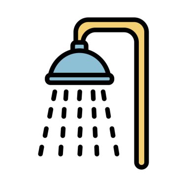 Kolayca değiştirebilen ya da düzenleyebilen izole edilmiş vektör simgesini duş al