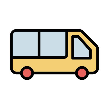 Kolayca değiştirebilen ya da düzenleyebilen otobüs izole edilmiş vektör simgesi