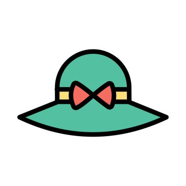 Kovboy şapkası izole edilmiş Vektör simgesi kolayca değiştirilebilir veya düzenlenebilir