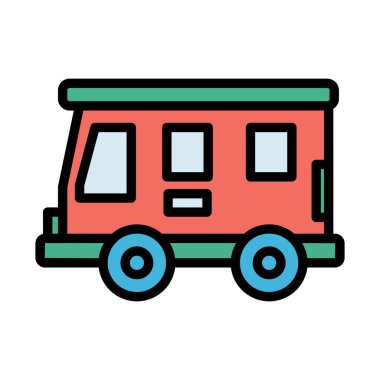 Kolayca değiştirebilen ya da düzenleyebilen otobüs izole edilmiş vektör simgesi