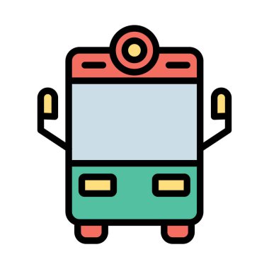 Kolayca değiştirebilen ya da düzenleyebilen otobüs izole edilmiş vektör simgesi