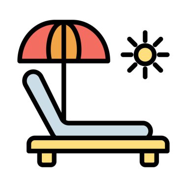 Plaj İzole Vektör simgesi Kolayca değiştirilebilir veya düzenlenebilir