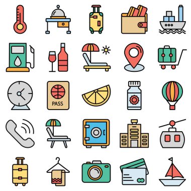 Seyahat ve Otel İzole Vektör simgesi kolaylıkla düzenlenebilir ya da değiştirilebilir 