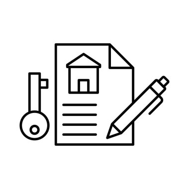 Estate sözleşmesi izole edilmiş Vektör simgesi kolayca düzenleyebilir ya da değiştirebilir