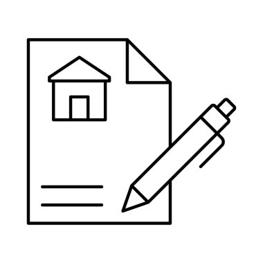 Estate sözleşmesi izole edilmiş Vektör simgesi kolayca düzenleyebilir ya da değiştirebilir