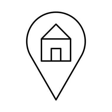 Kolayca düzenleyebilen ve düzenleyebilen ev konumu izole edilmiş Vektör simgesi