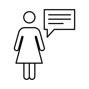 Kadın sohbeti izole vektör simgesi kolayca düzenlenebilir ya da değiştirilebilir