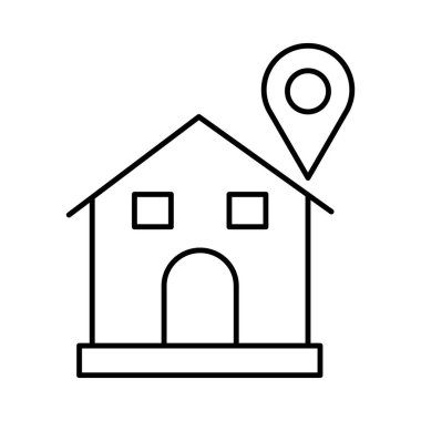  Kolayca düzenleyebilen ve düzenleyebilen ev konumu izole edilmiş Vektör simgesi