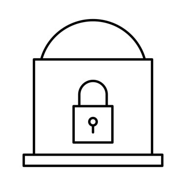 Ev izole edilmiş vektör simgesi ile kilitle. Bu simge kolayca değiştirilebilir veya düzenlenebilir