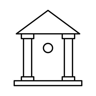 Banka binası izole edilmiş vektör simgesi kolayca değiştirilebilir ya da düzenlenebilir