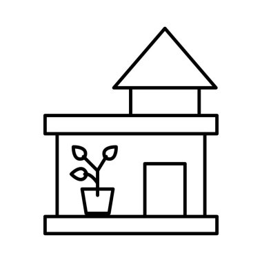 Ot Evi İzole Vektör simgesi Kolayca değiştirilebilir veya düzenlenebilir