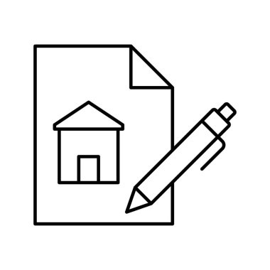 Estate sözleşmesi izole edilmiş Vektör simgesi kolayca düzenleyebilir ya da değiştirebilir