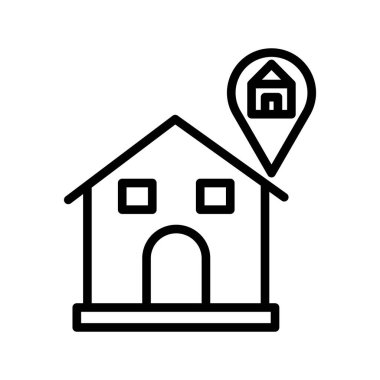 Kolayca düzenleyebilen ve düzenleyebilen ev konumu izole edilmiş Vektör simgesi