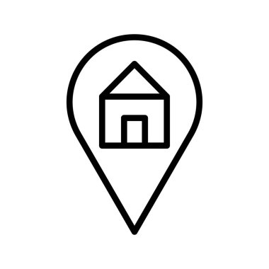 Kolayca düzenleyebilen ve düzenleyebilen ev konumu izole edilmiş Vektör simgesi