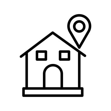  Kolayca düzenleyebilen ve düzenleyebilen ev konumu izole edilmiş Vektör simgesi