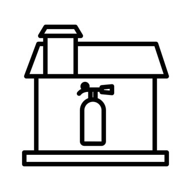 Yanan Ev Yalıtılmış Vektör simgesi Kolayca değiştirilebilir veya düzenlenebilir