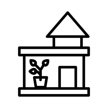 Ot Evi İzole Vektör simgesi Kolayca değiştirilebilir veya düzenlenebilir