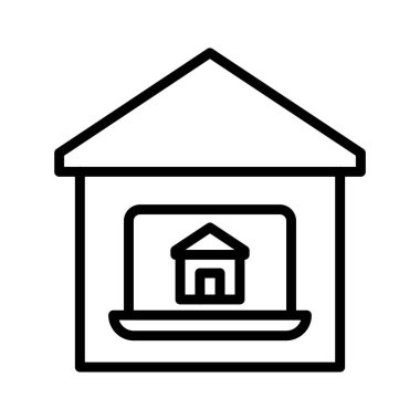 Emlak web sitesi izole edilmiş Vektör simgesi kolaylıkla düzenlenebilir ya da değiştirilebilir