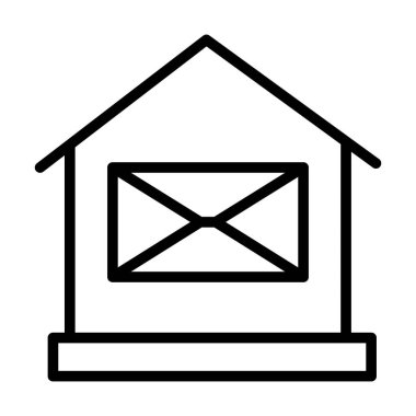 Ev posta kutusu izole edilmiş Vektör simgesi kolayca değiştirilebilir veya düzenlenebilir